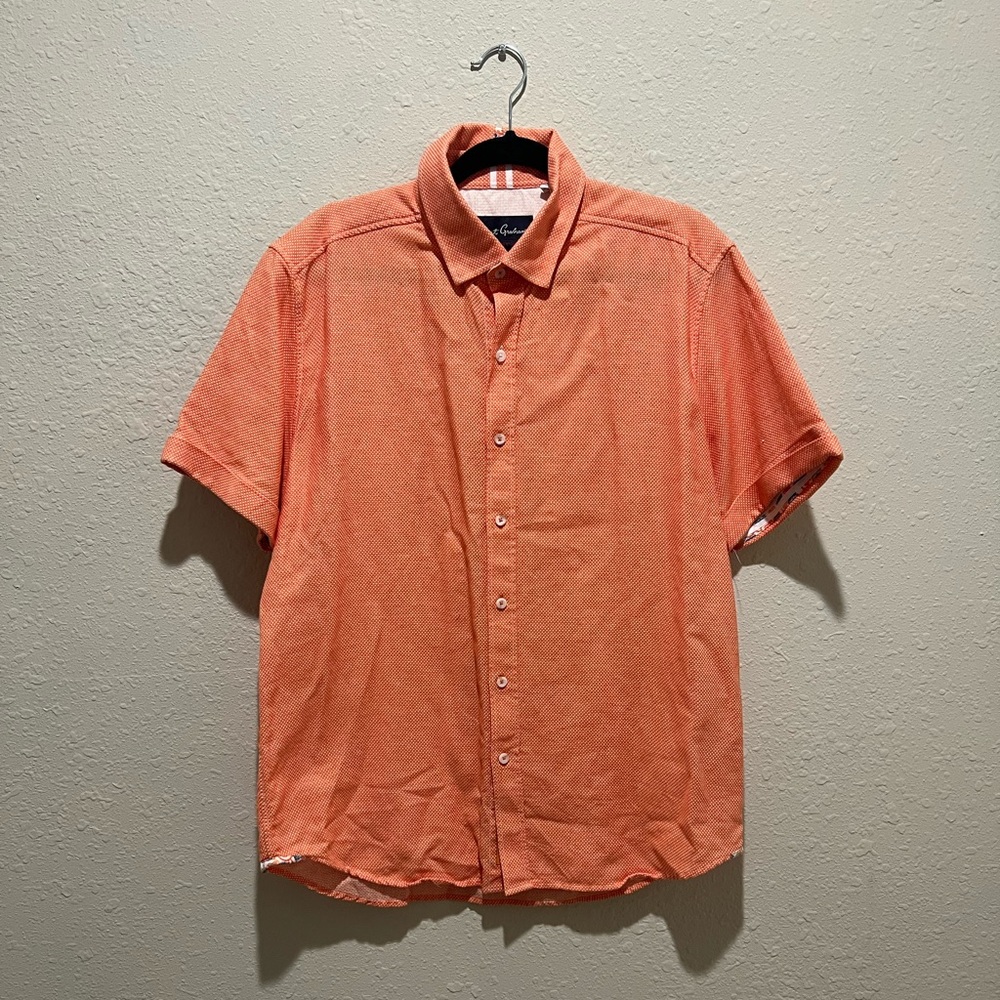 Robert Graham Men’s Short Sleeve Button Down Linen Shirt Extra Large XL